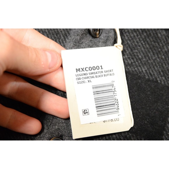 Faherty Shirt Mens XL Gray Black Legend Sweater Buffalo Plaid Flannel Button Up - Picture 4 of 9